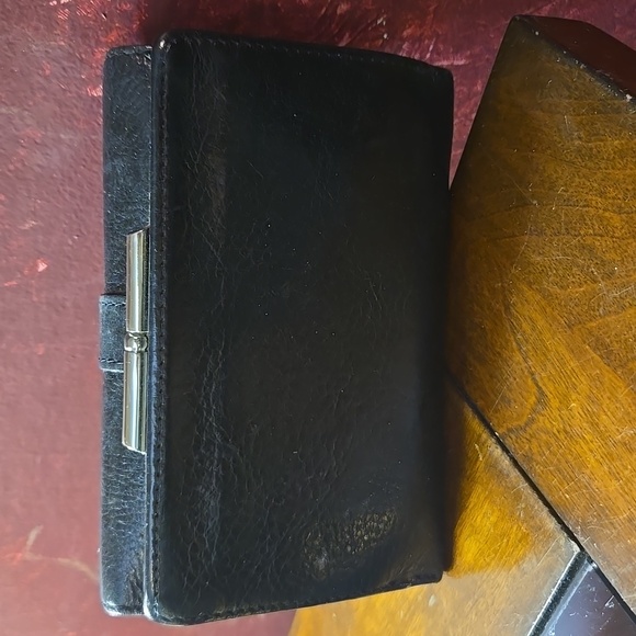 Wilsons Leather Pelle Studio Ladies Black Bifold Wallet & Checkbook - Pre-owned - Picture 5 of 8